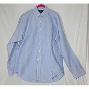 VTG 90's Ralph Lauren‎ Blue Yarmouth Oxford Button Down Old Money Classic Mens